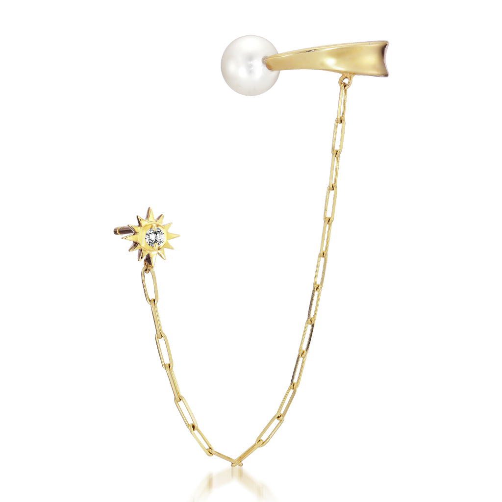 CHAIN PIERCED EARRING & EAR CUFF(單耳)