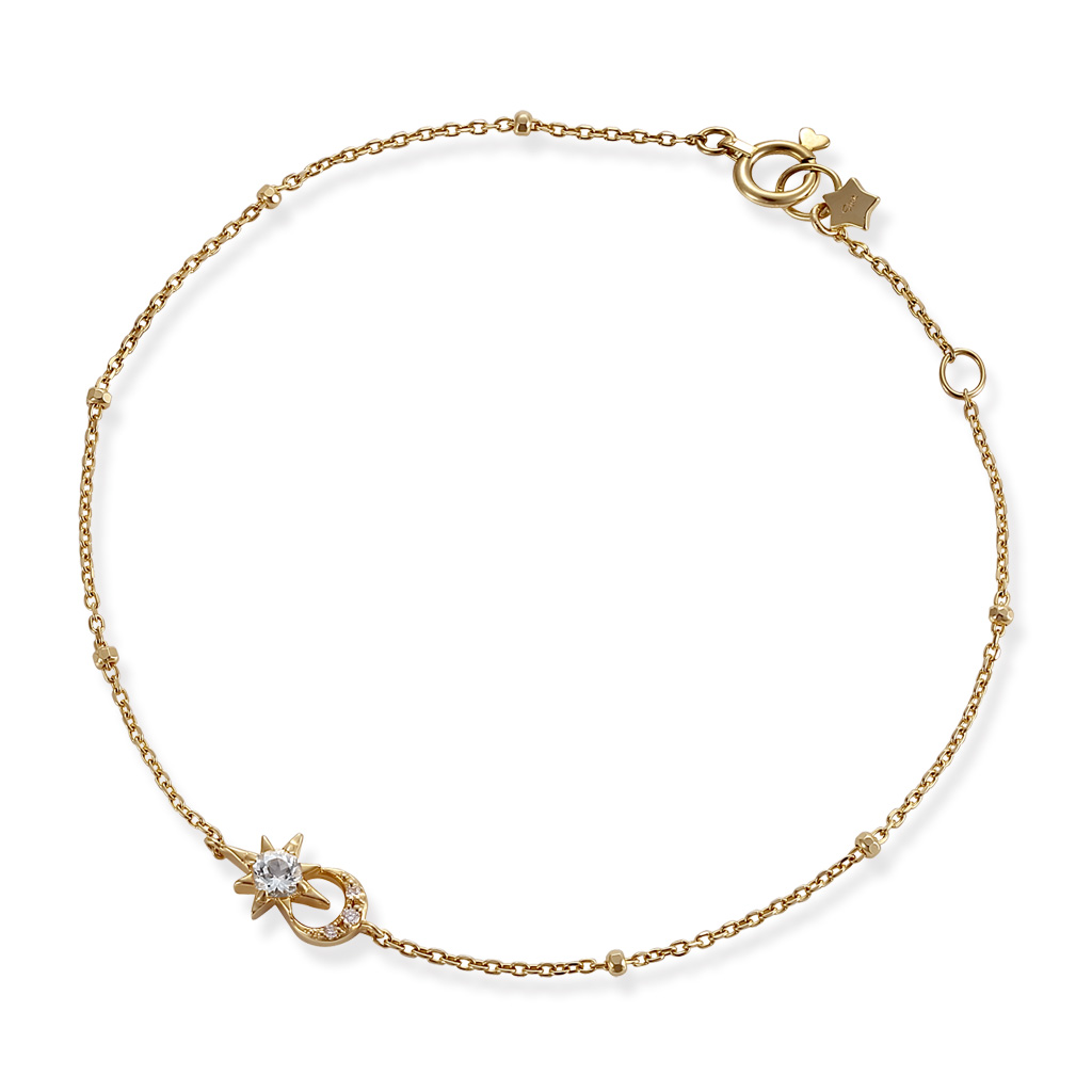 CROSSING STAR & MOON BRACELET