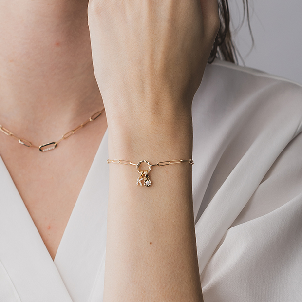 DIAMOND INITIAL CHARM (K)