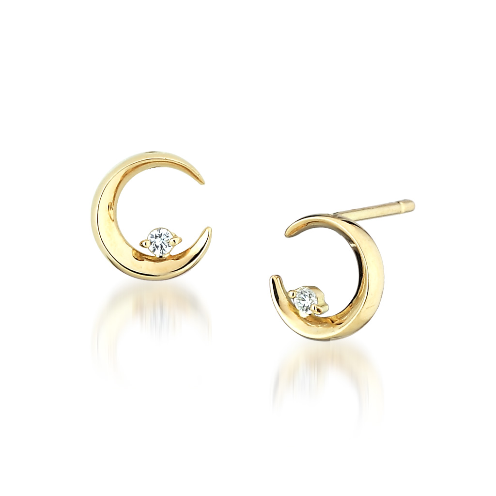 DIAMOND MOONLIGHT PIERCED EARRINGS