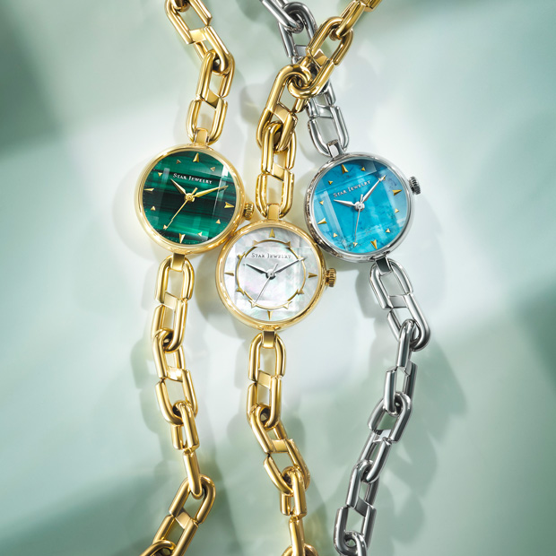 FACET STONE STEEL WATCH