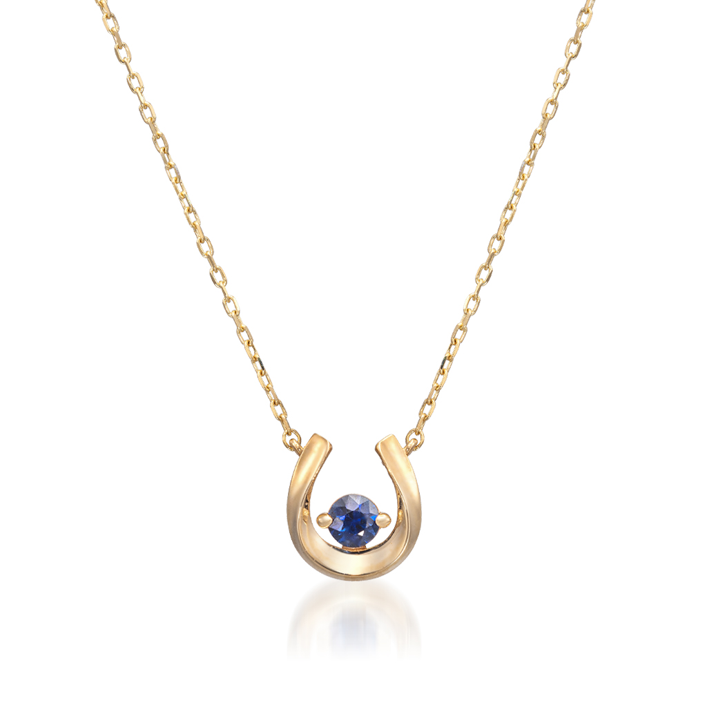 HORSESHOE BLUE SAPPHIRE NECKLACE