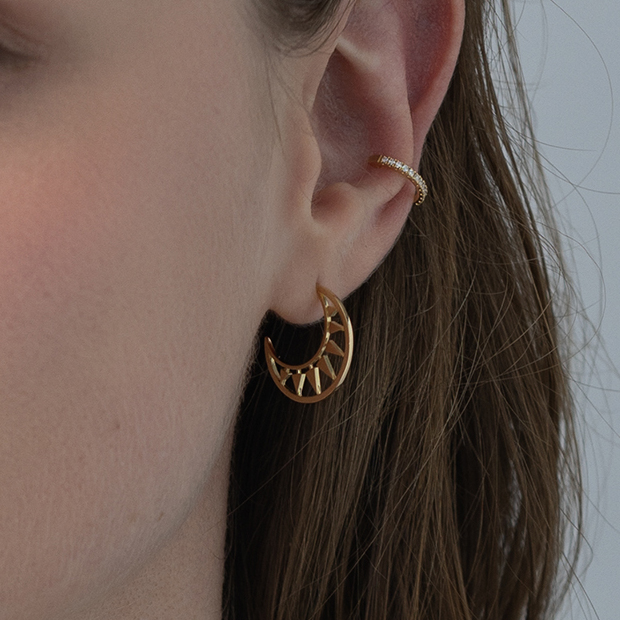 MOON PIERCED EARRINGS