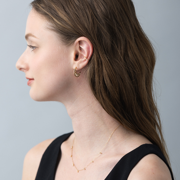MOON PIERCED EARRINGS