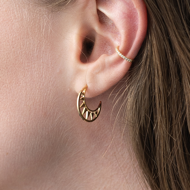 MOON PIERCED EARRINGS