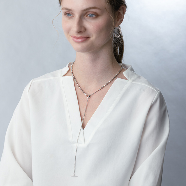 BALL T-BAR NECKLACE