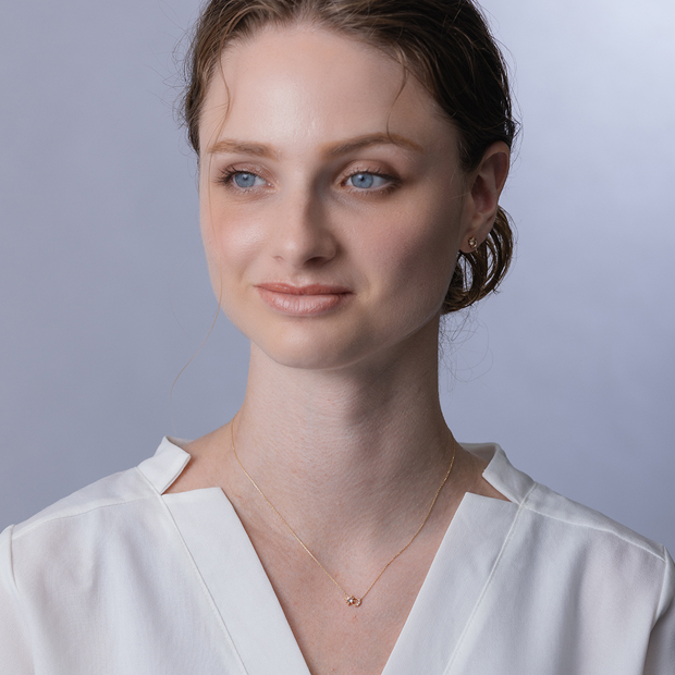 CROSSING & MOON NECKLACE