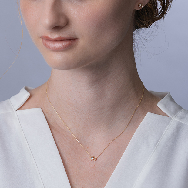 CROSSING & MOON NECKLACE