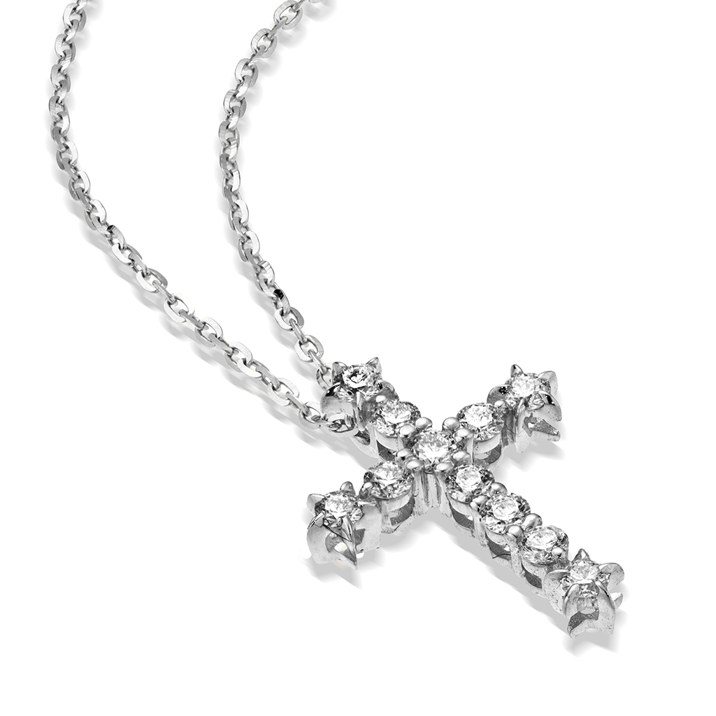 DIAMOND STAR CROSS NECKLACE (PT)