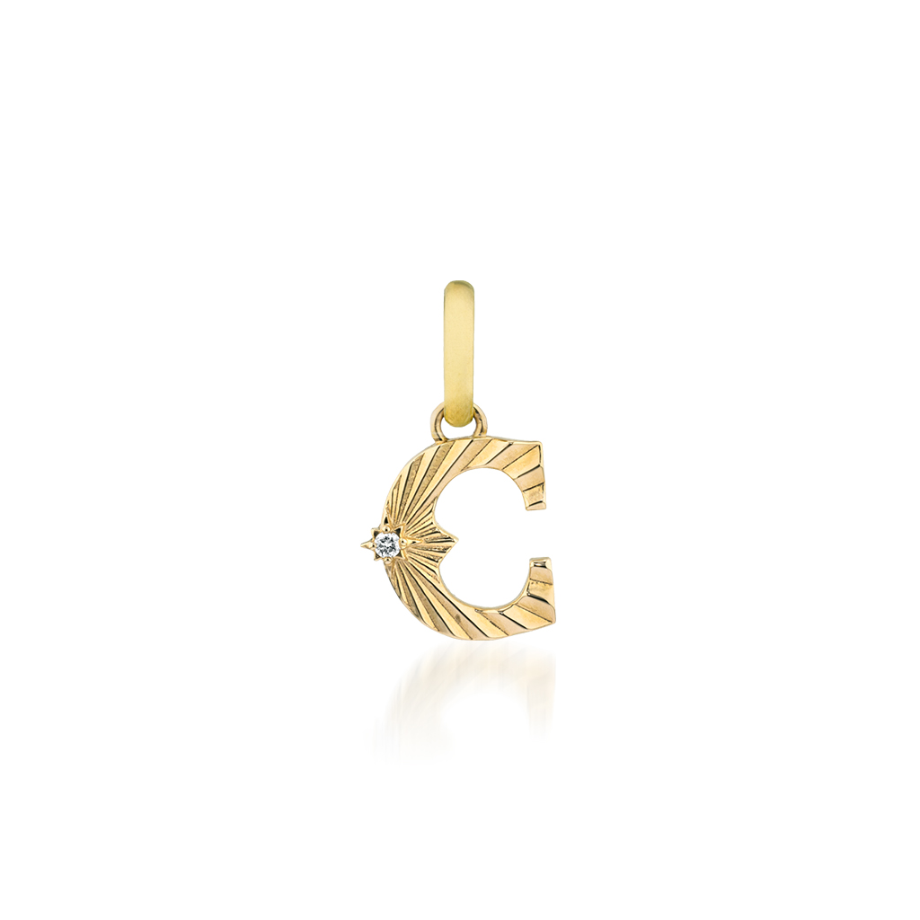 ETCHED INITIAL CHARM (C)