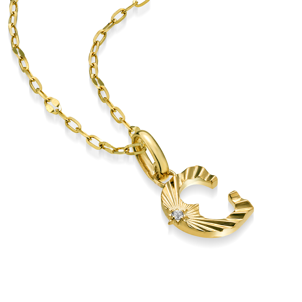 ETCHED INITIAL CHARM (C)