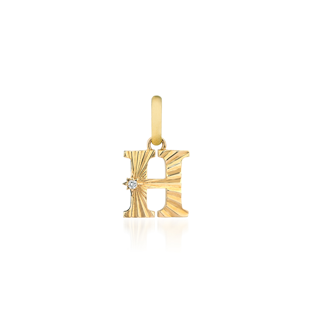 ETCHED INITIAL CHARM (H)