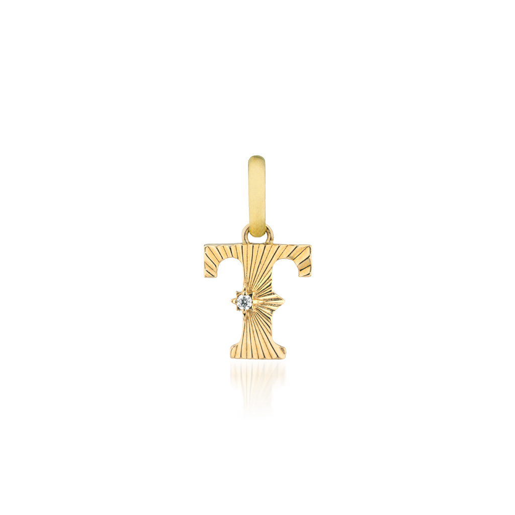 ETCHED INITIAL CHARM (T)