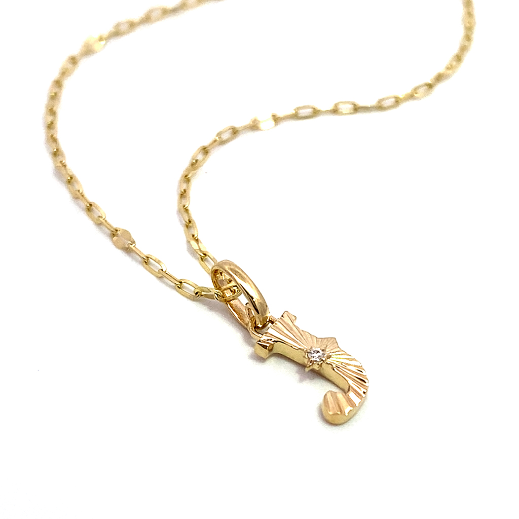 ETCHED INITIAL CHARM (J)