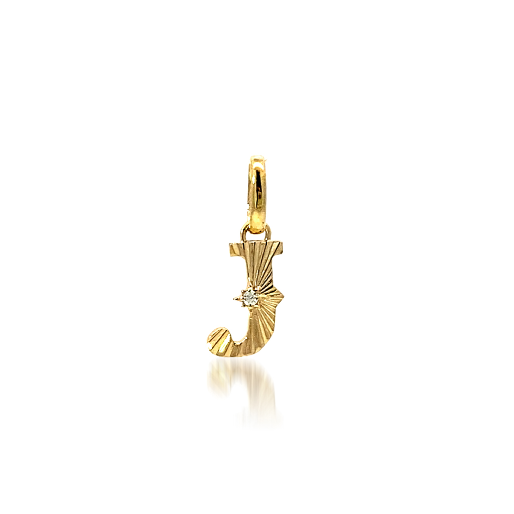 ETCHED INITIAL CHARM (J)