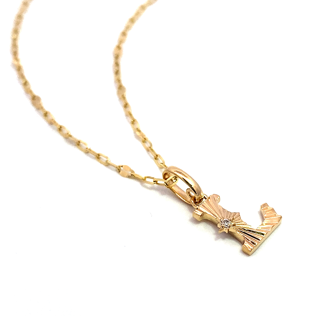 ETCHED INITIAL CHARM (L)